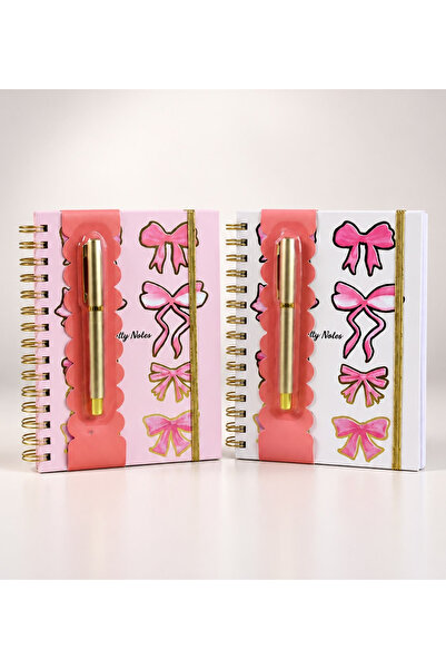 hediyeofisi Kurdele Figürlü 160 Yaprak Çizgili + 1Sayfa Sticker Defter Tükenm...