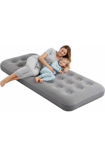 SYOSI Flocked Top Inflatable Air Mattress – 72.8"×28.3"×8.7" Portable Foldabl...