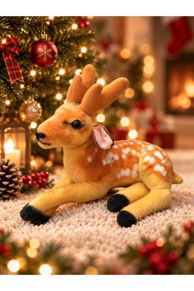 20 Cm Peluş Geyik 🦌 Yılbaşı Noel Dekor Oyuncağı 🎄 Sevimli Yumuşak Peluş Oyuncak