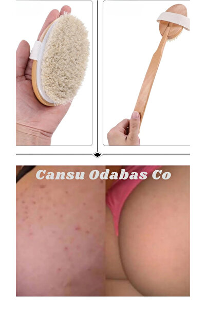 CANSU ODABAS CO Genuine Boar Hair for Butt and Back Area Pimples into Pores Solution Shower Body Brush Long Handle Back Brush