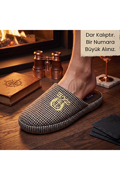 Erkek Desenli Rahat Yumuşak Süngerli Taban Ev Terliği (DAR KALIP - BÜYÜK NUMARA TERCİH EDİNİZ)