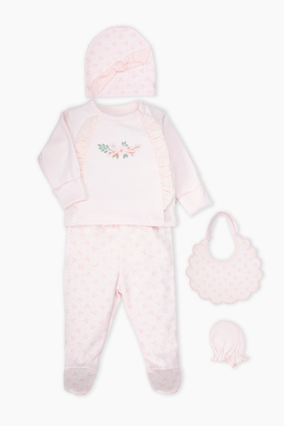 Bebetto Interlock Zibin Set 5 Pieces (Cute Girl) Pink