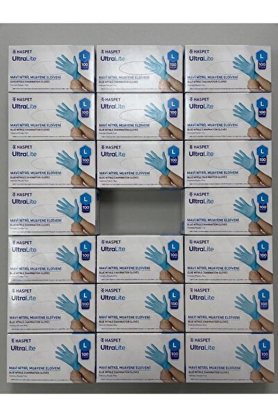 haspet lateks Blue Nitrile Gloves Large 20 Boxes