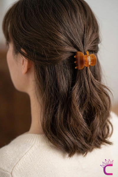 Cinderella Amber Tan Marble Patterned Mini Acetate Bone Hairpin 3cm - Durable...