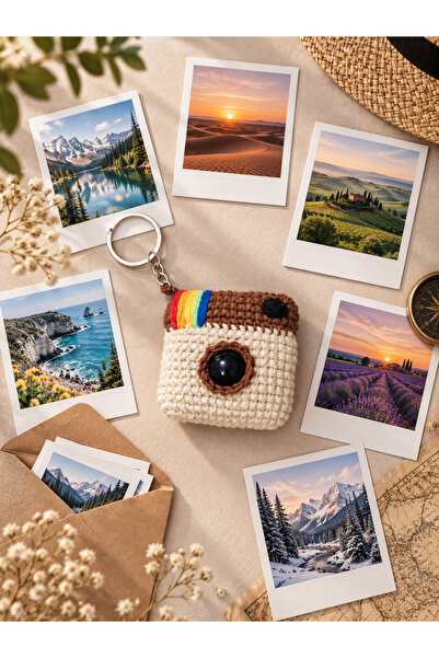 SevseHobi Hubush El Yapımı Kamera Anahtarlık 6 Mini Fotoğraflı Temalı Hediye ...