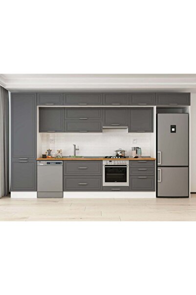 Minar Alvinka 410X240 Cm Klasik Mebran Mutfak Dolabı Mbb-E90B60S60-1 Mebran |...