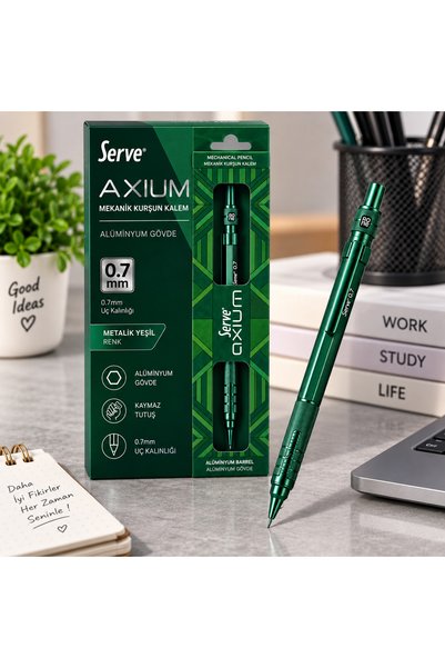 Serve Axium 0.7 mm Mechanical Versatile Pencil Aluminum Body Metallic Green
