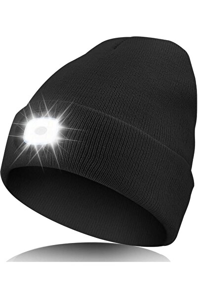 AZONEE قبعة LED مضيئة، قبعة للجنسين قابلة لإعادة الشحن عبر USB، قبعة دافئة مح...