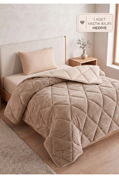 Faiend Single Premium Double-Sided Wellsoft Quilt Set Beige – 1 Pillowcase In...