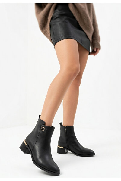 Erbilden Women's Boots Black Leather Stylish Tinu
