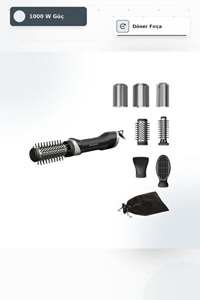 Rowenta Brush Activ UB9540F0 Siyah Saç Kurutma Fırçası 1000W Döner Fırça Başl...