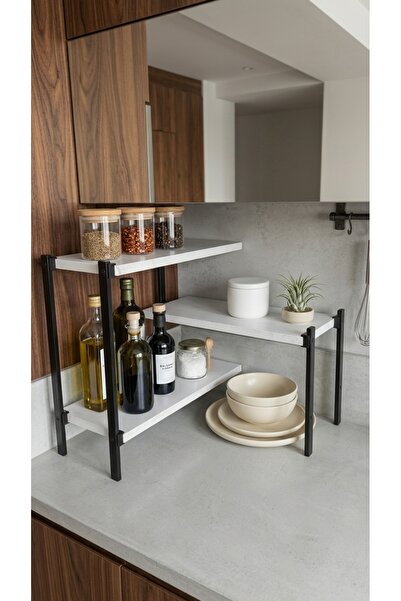 Minimal Home Tezgah Üstü Raf/Kahve Köşesi Ve Baharatlık Modern Raf Organizer
