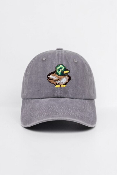 ŞapkaMania Gray Stardew Valley Duck Embroidered Washable Vintage Unisex Baseb...