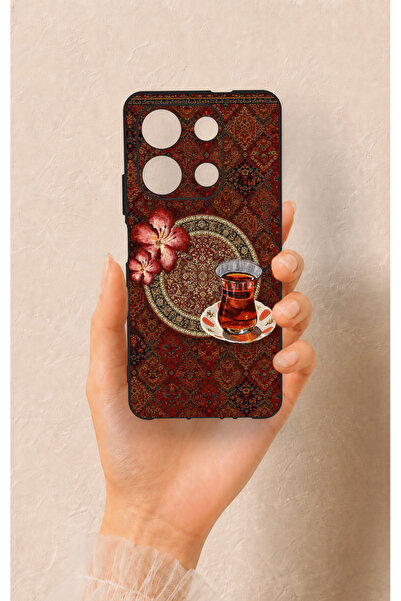 Vip Case İnfinix Note 30 Uyumlu Halı ve Çay Desenli Silikon Kılıf