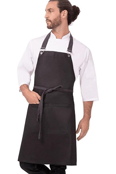 Chef Works Unisex Boulder Bib Apron, Purple Black, One Size