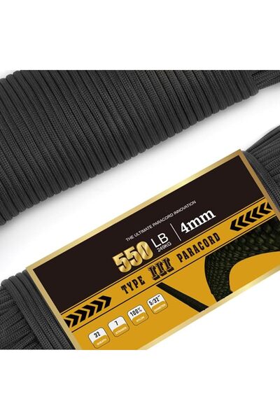 Bukela Paracord Rope,100 ft (30 m) 5/32"(4 mm) Type III Paracord 550 Nylon Ro...