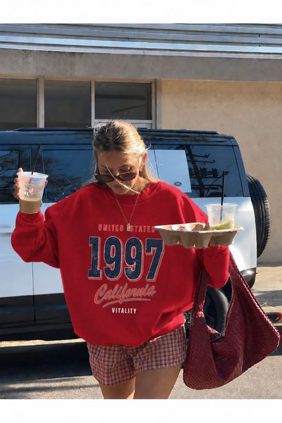 belissia Unisex Erkek/Kadın Renkli Pamuklu Oversize Sweatshirt