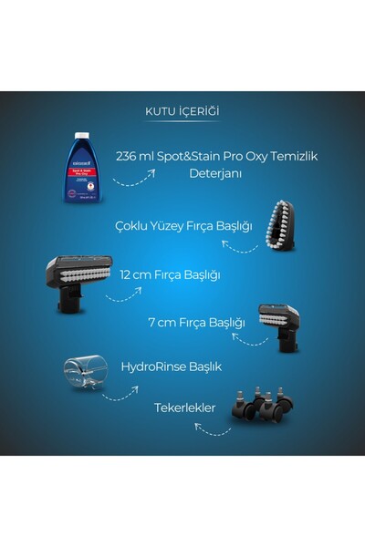 Bissell SpotClean HydroSteam Pro Buharlı Halı ve Koltuk Yıkama Makinesi 1000 W