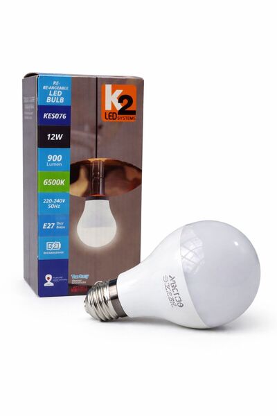 K2 12w şarjlı ampul kes076 ÇİFT PİLLİ