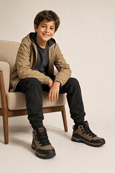 Papuçsepeti Shoe Basket 888 Furry Non-Slip Sole Boys' Outdoor Boots