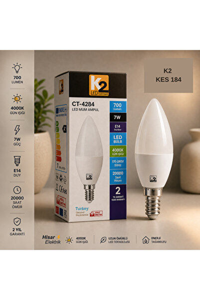 K2 7W E14 4000K AMPUL