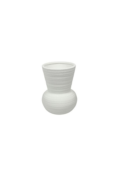 Plastona Κεραμικό βάζο λευκό 25x33εκ.