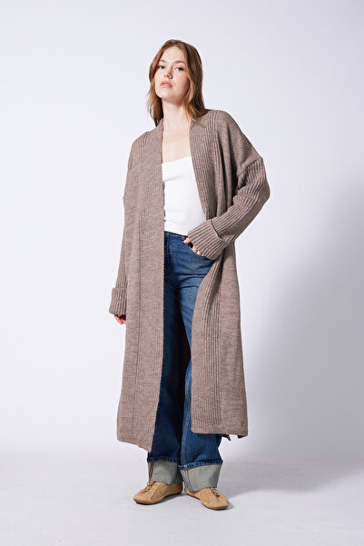 Avrile Slit Knitwear Cardigan Vi̇zon