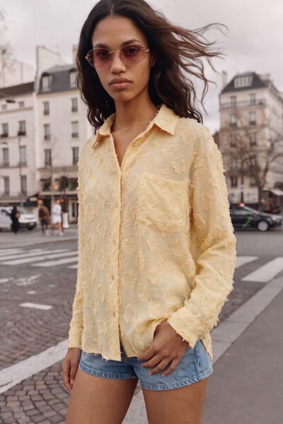 Shopping Shop Pocketed Shirt Yellow