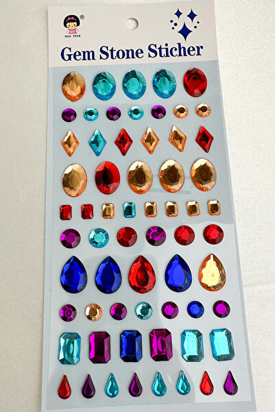 Modex Geometrik Şekilli Kristal Görünümlü Yapışkanlı Taş Sticker (Ajanda,Tele...