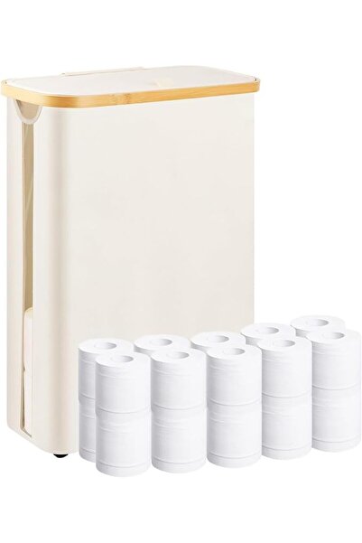 GENERAL Mylindde Toilet Paper Storage Basket with Lid and Handle, Foldable To...