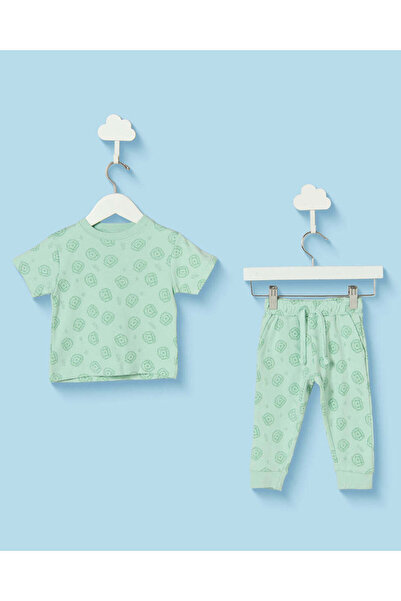 REDTAG Infant Boys Green Printed Pyjama Set