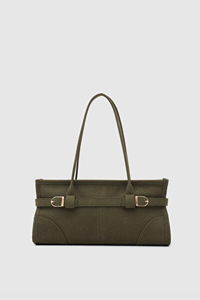 Shule Bags Enyola Vintage Süet Çanta Haki