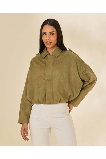 REDTAG Women Green Plain Bomber Jacket