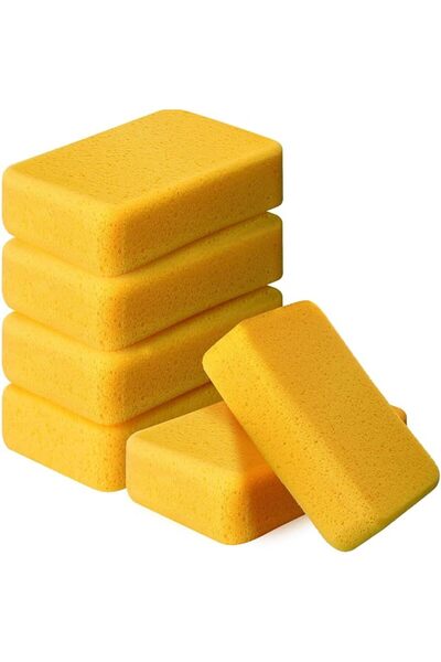 ALMEKAQUZ 6 Pcs Large Sponges Bulk 7.5 x 5.5 x 1.9 Inch Grouting Car Wash Foa...