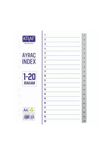 KRAF Διαχωριστής, Αριθμοί 1 - 20, Σημειωτής σελίδων στον φάκελο, Οργανωτής
