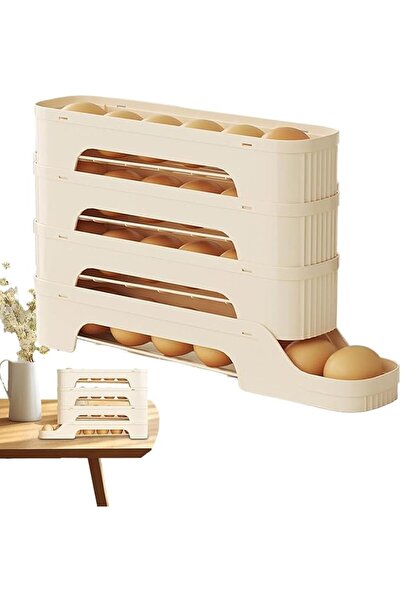 GENERAL Rolling Egg Dispenser - Automatic Egg Dispenser - Stackable Home Orga...