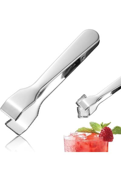 EXCEFORE Ice Tongs for Bar & Kitchen Use, Durable Stainless Steel Serving Ton...