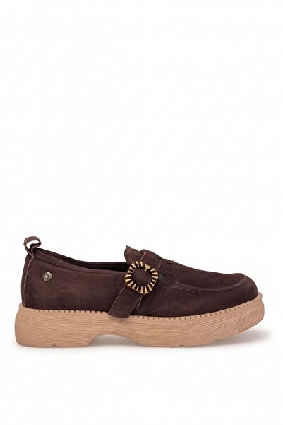 Mammamia D26Ka-3170 Women's Genuine Leather Casual Shoes Brown