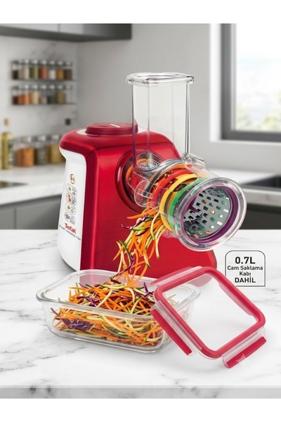 TEFAL 5 Koni Başlıklı Fresh Express Max 150W Doğrayıcı ve Sızdırmaz Cam Saklama Kabı Seti