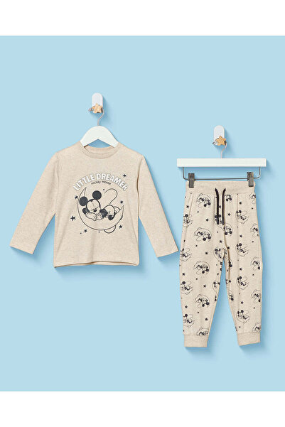 REDTAG Infant Boys Mickey Mouse Ecru Pyjama Set