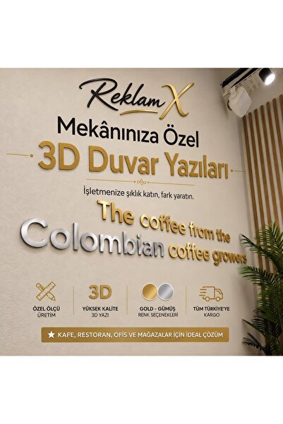 ReklamX Yapışkanlı Pleksi Harf 10 cm 3 mm Dekoratif Kapı ve Duvar Harfi (1 Adet)