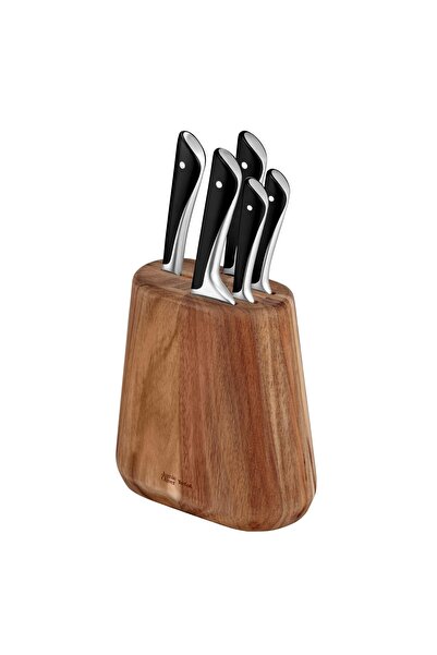 TEFAL Jamie Oliver by 5 Parça Mutfak Bıçağı Seti + Blok, Şef/Santoku/Ekmek/Ev...