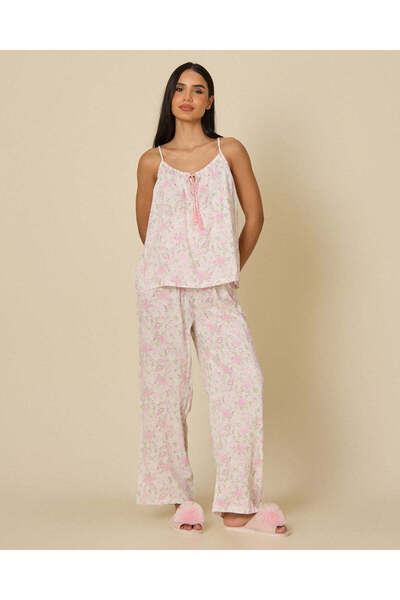 REDTAG Women Ivory Printed Pyjama Set (2 Piece)