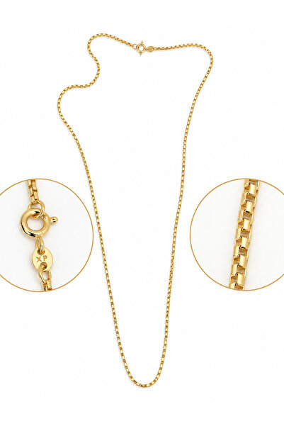 POKAK Xuping Jewelry Kadın VIP Altın Kaplama Venedik Küp Zincir Kolye Gold 53 cm