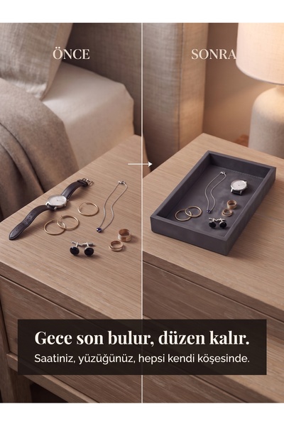derisunum design Leather Presentation Tray - Jewelry, Watch, and Key Organizer (25X16 cm)