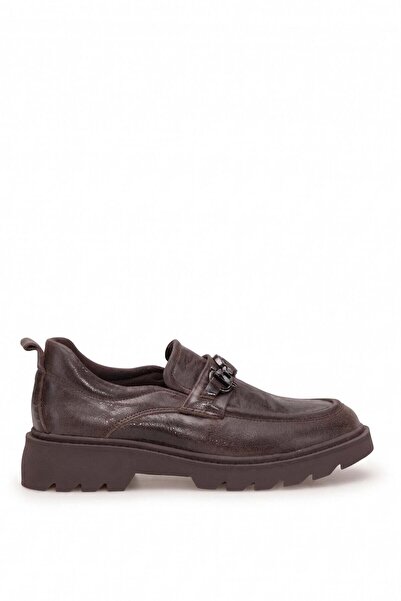 Mammamia D26Ka-945 Women's Genuine Leather Casual Shoes Brown