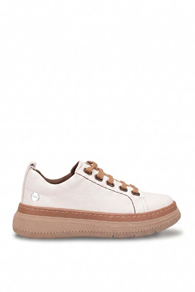 Mammamia D26Ka-605 Women's Genuine Leather Casual Shoes Cream