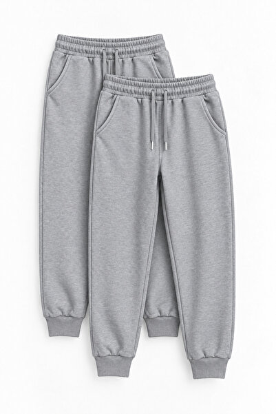 Shifre 2'li Çocuk Okul Eşofman Altı Unisex Jogger 6-13 Yaş