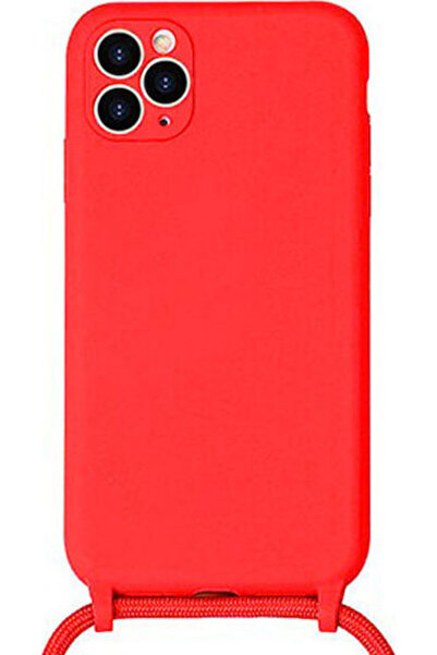 Forcell Κόκκινη Θήκη Πλάτης Σιλικόνης με Λουράκι (iPhone 11 Pro)