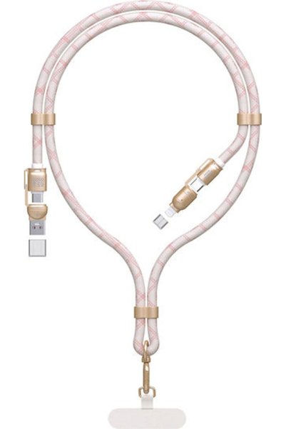 DUDAO Κανονικό καλώδιο USB σε Lightning / Type-C / micro USB 1,5μ Ροζ